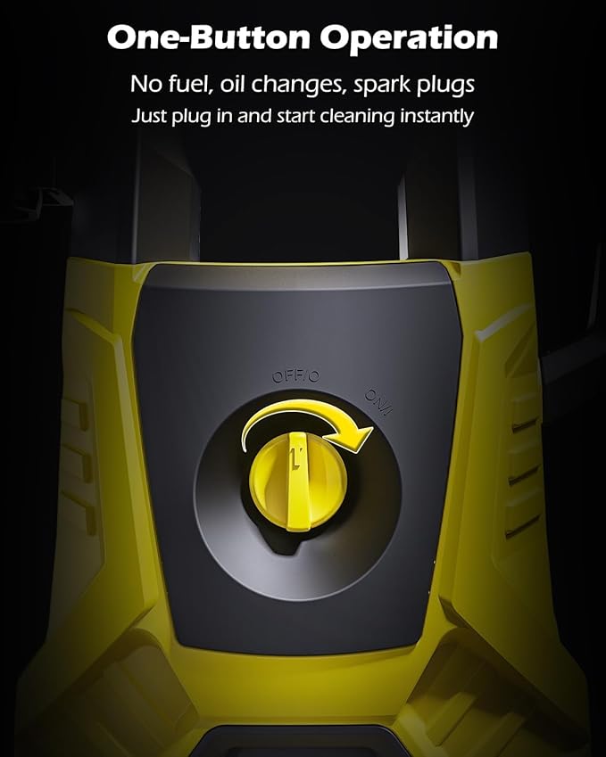 5000PSI PressureWasher PowerWashers 4 Quick Connect Nozzles and Foam Cannon for Cars Driveways Patios Fences