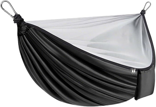 YSUEFIJO Travel Hammock with Mosquito Net, Relaxing Outdoor Hanging Hammock, Foldable and Compact for Backpacking, Breathable and Comfortable, Supports Up to 250kg