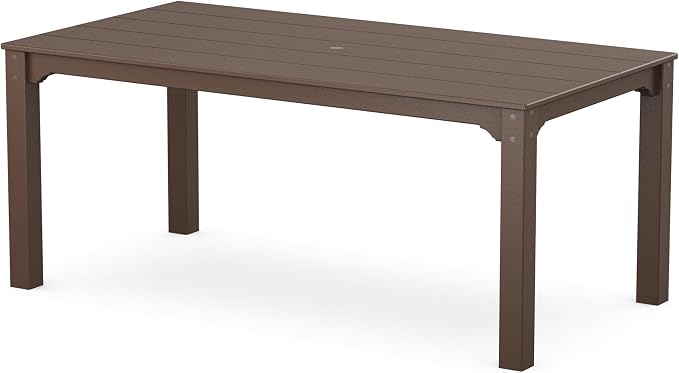 Martha Stewart by POLYWOOD® Chinoiserie Parsons 38" x 72" Dining Table in Mahogany