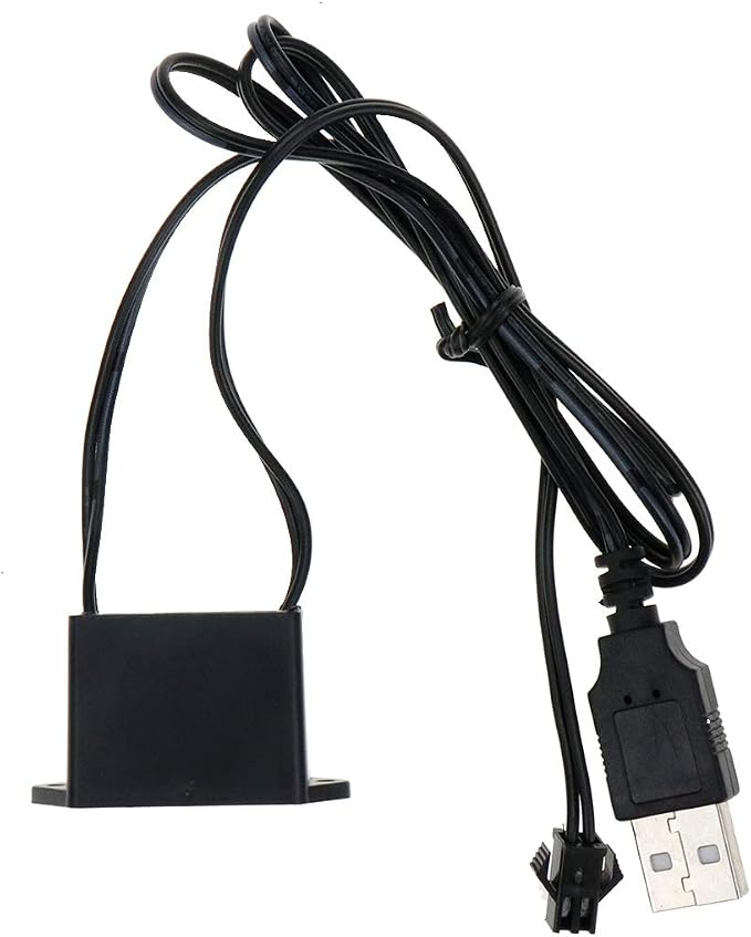 Modengzhe EL Wire USB Inverter, DC 12V 1-5M Electroluminescent USB Converter for Decorative Cold Light Strip