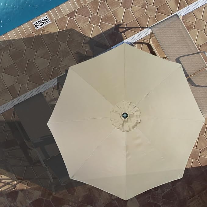 ontheway 11FT Patio Umbrella Enhanced Replacement Canopy Market Table 8 Ribs Umbrella Canopy