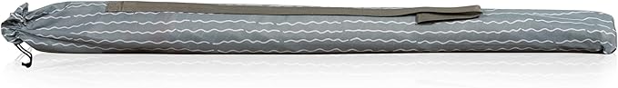 PICNIC TIME 5.5 Ft Portable Beach Umbrella, Lightweight UV Protection Sunshade with Tilt Pole & Carry Bag, Outdoor Canopy Umbrella for Beach, Sand, Pool, Patio, Camping, Travel, or Backyard Shade, (Wave Break Gray Pattern)