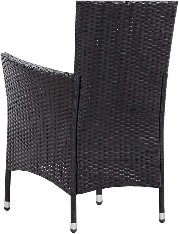 5 Piece Patio Dining Set, Porch Furniture Set Outdoor Lounge Sets Patio Conversation Set Sectional Sofa for Piazza Exhibition Negotiation Area Poolside Poly Rattan Black