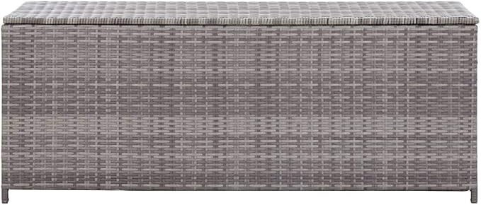 Patio Storage Box Gray,Outdoor Storage Box,Patio Box,Terrace Tables and Chairs,Porch Storage Box,Toy Box,for Home,Garden,Patio,Pool,Back-Yard,Lawn,59.1"x19.7"x23.6" Poly Rattan