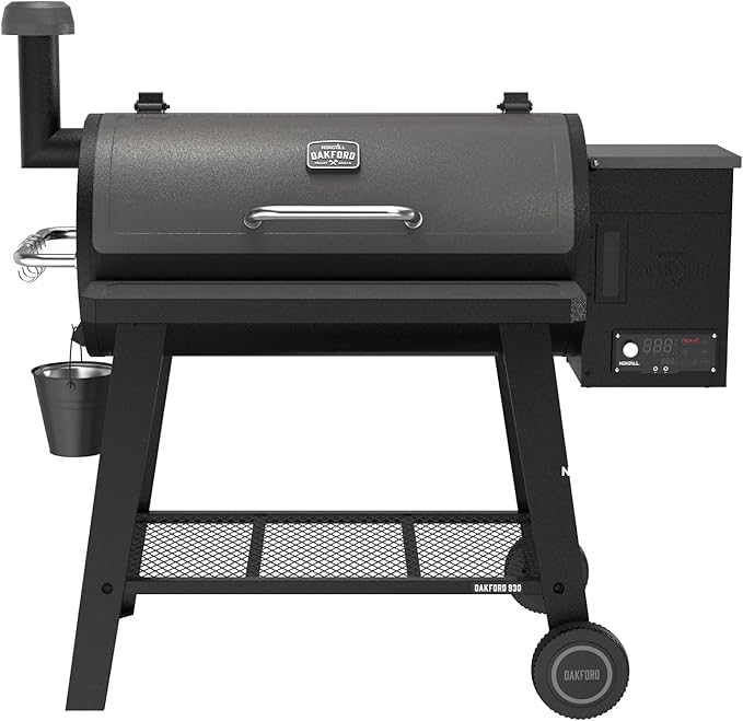 Oakford 930 Wood Pellet Grill with 930 SQ In Cooking Area, Steel Wire Grates, I-Site View Indicator, Heavy Duty Pellet Smoker Grill with Bluetooth Connectivity - 910-0509
