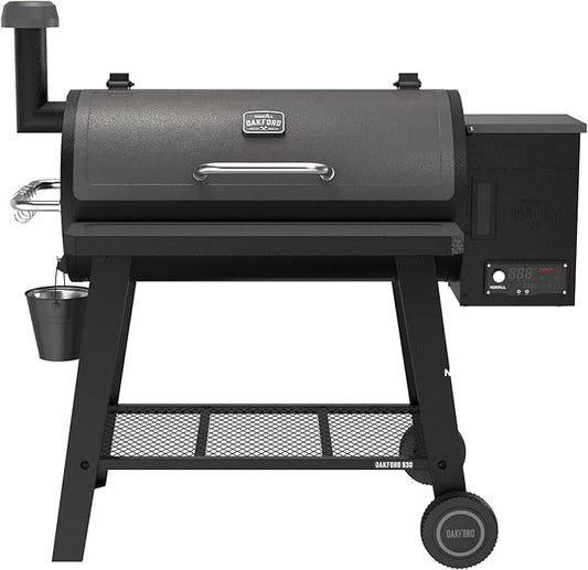 Oakford 930 Wood Pellet Grill with 930 SQ In Cooking Area, Steel Wire Grates, I-Site View Indicator, Heavy Duty Pellet Smoker Grill with Bluetooth Connectivity - 910-0509