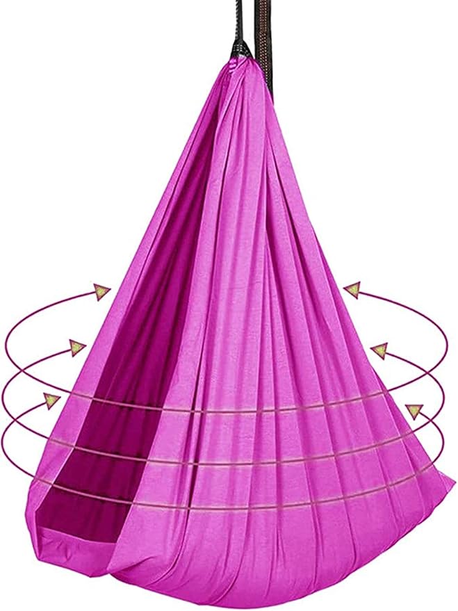 Elastic Cuddle Swing Hammock Indoor Therapy Sensory Yoga Swings with Special Needs for Kids Adult Autism ADHD Aspergers Has Calming Effect On Child (Color : Rose red, Size : 150 x 280 cm)