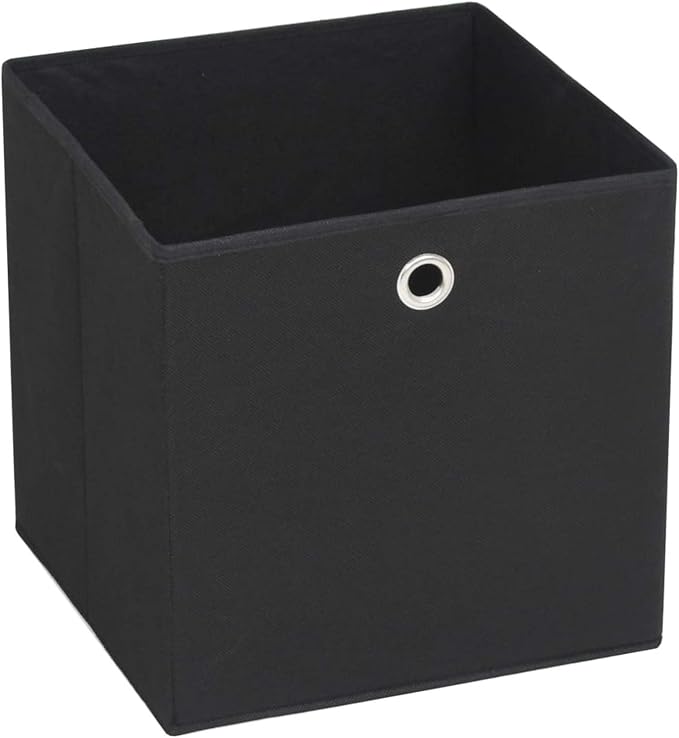 Homgoday Storage Boxes 4 Pieces Non-Woven Fabric 28 x 28 x 28 cm, Black, Furniture Chests and Chests for Outdoors, Garden Container, Garden Tool Holder, Outdoor Pouf, Outdoor Storage Box