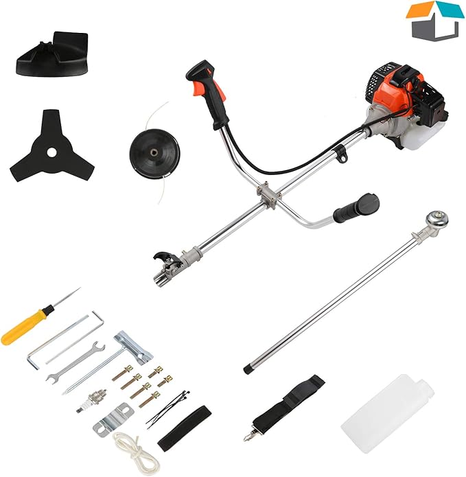 42.7cc Weed Eater Gas Powered 2-in-1 Cordless Grass Trimmer/Edger, 2-Cycle Gas String Trimmer with 2 Detachable Head for Trimming Grass/Weed