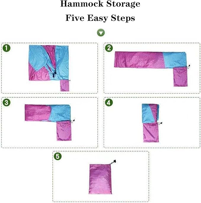 BNEI Outdoor Hammock, Double Hammock, Rope and Storage Bag Included, Suitable for Patio, Park, Outdoor Camping (Yellow with Green)