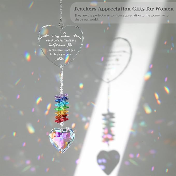 Teacher Appreciation Gifts, K9 Crystal Suncatcher Teacher Gifts for Women, Teachers Retirement Thank You Gift
