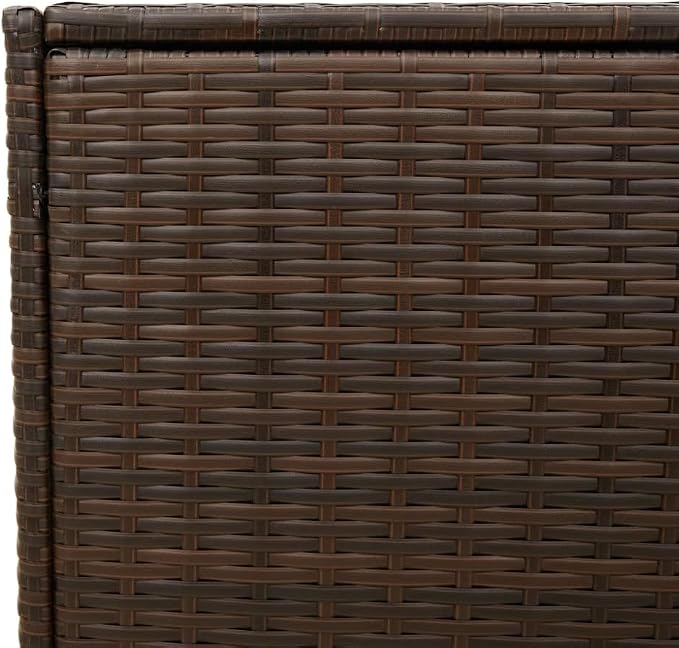 283 Gallon Garden Storage Box, Outdoor Patio Deck Box with Wheels, Large Waterproof Synthetic PE Rattan Container for Cushions and Garden Tools, Brown