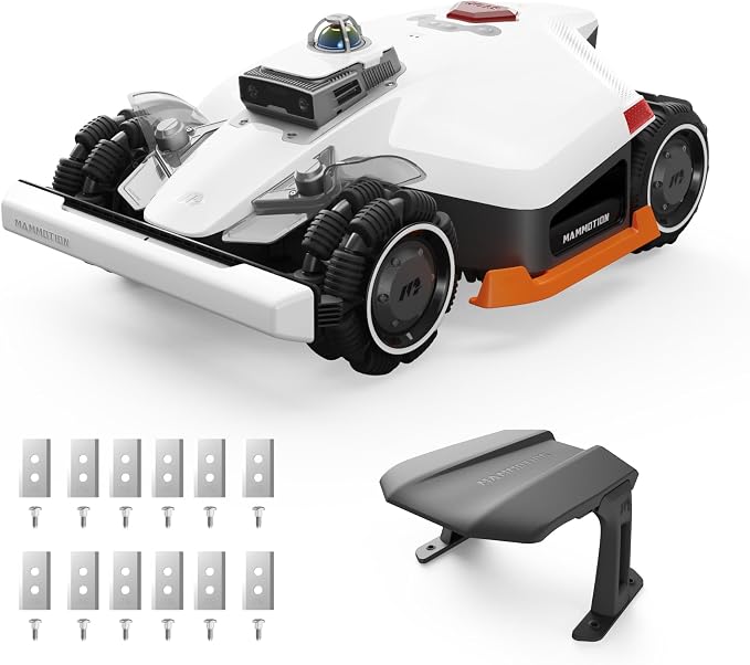 Mammotion LUBA 3 AWD 1500 Robot Lawn Mower Ultimate Kit, with Garage & Blades, Wire-Free for 0.37 Acre, 360° LiDAR+AI Vision, 80% Slopes, 15 Multi-Zone Management, Cut Height 1.0"-2.7"
