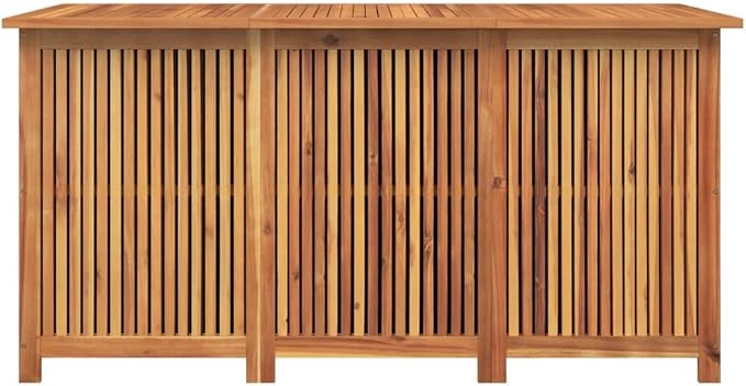 Large Outdoor Storage Box 59.1"x31.5"x29.5" Solid Acacia Wood Deck Box for Patio Furniture Cushions, Waterproof Garden Storage with PE Liner, Multi-Purpose Organizer for Toys Blankets Tools