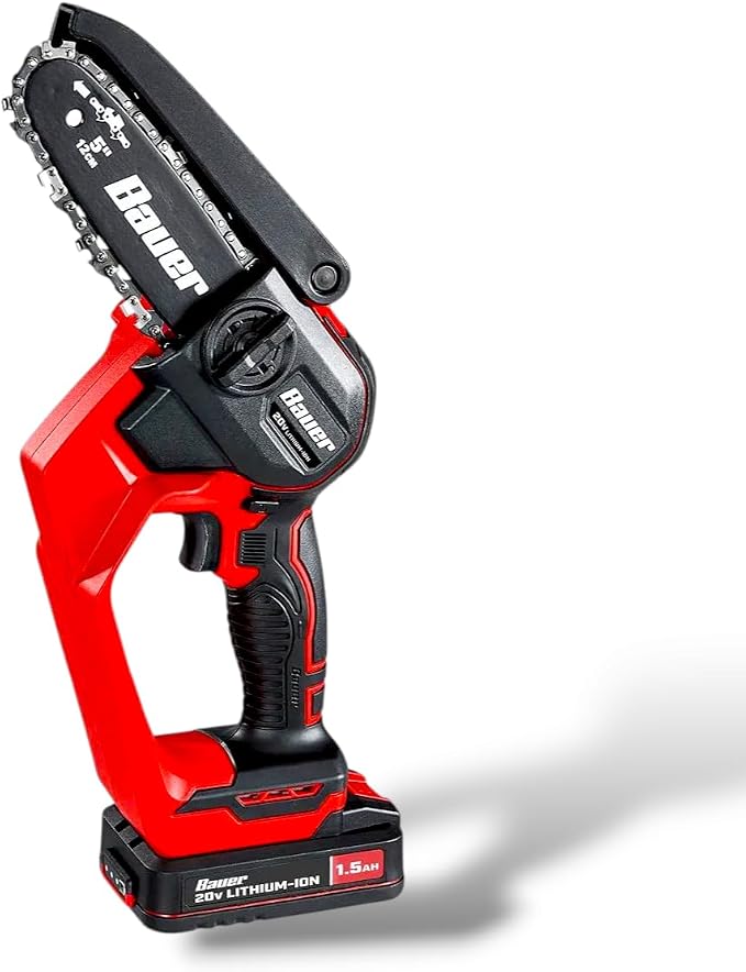 Cordless Pruning Saw –20V, 5 Inch Brushless Chain Saw with Scrench & Scabbard, Lightweight 2.5 Lbs, Cuts Branches Up to 4.75", 162 Cuts Per Charge, ETL Certified, Battery Powered Tree Trimmer
