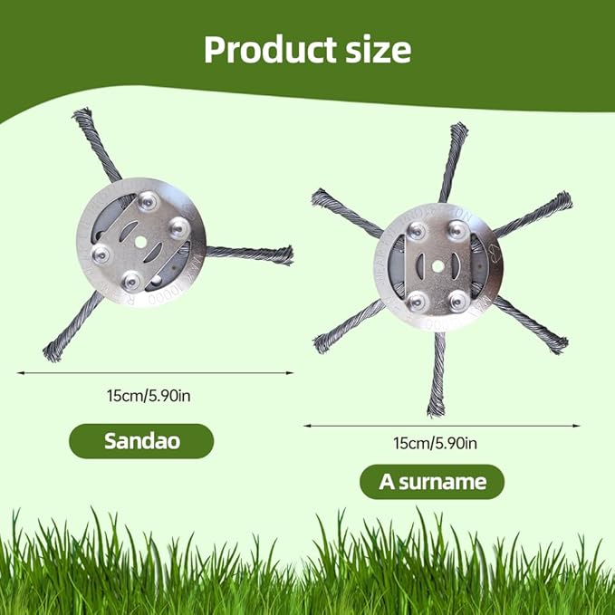 Steel Wire Grass Trimmer Head, 6 Inch Universal Steel Wire Trimmer Head for Weed Eater, Compatible with Most Lawn Mower,Tool-Free Installation (1)