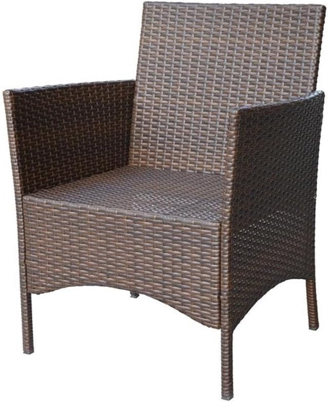 Jeco Conor 4PC Steel Esprsso Resin Wicker Patio Conversation Set with Tan Cushion