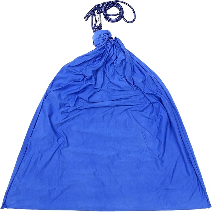 Elastic Therapy Swing Indoor Outdoor Hammock Style Sensory Hanging Chair with Carabiner Ropes 80kg Capacity (Blue)