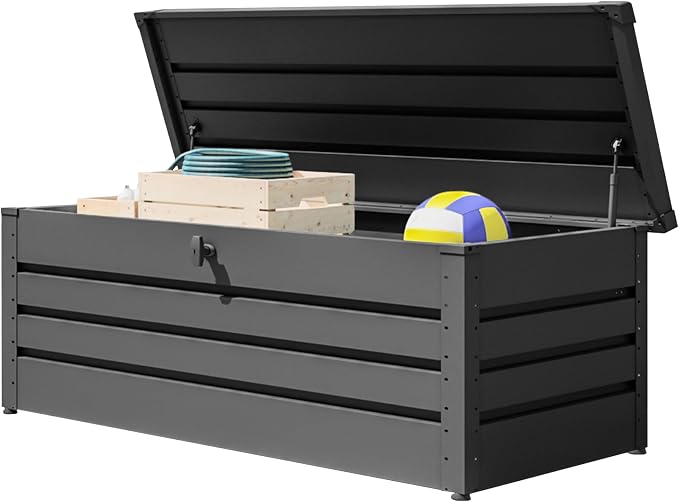 GFP PRIMEYARD 70.5×31.1×24.0 in. Deck Box Outdoor Storage Box 228 Gallon – Anthracite