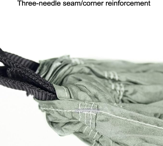 Portable Lightweight Outdoor Hammocks, Double Camping Hammock with Tree Straps, Nylon Parachute Hammock with Carabiners, for Hiking Camping Beach (Color : Black, Size : 270x140cm)