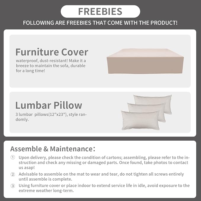Rattaner 9 Pieces Outdoor Sectional All-Weather HDPE Brown Wicker Patio Furniture Set Patio Sectional Glass Patio Table Non-Slip Cushions and Waterproof Covers, Beige