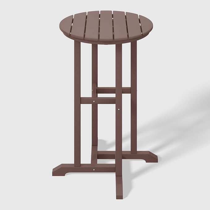 WestinTrends Malibu 37" Counter Height Round Outdoor Patio Bistro Bar Table, Dark Brown