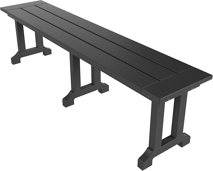 WO Home Furniture Adirondack Patio Dining Chair Table Bench Set of 6 PCS Rectangle Dinner Table Dining Armless Chairs (Gray)