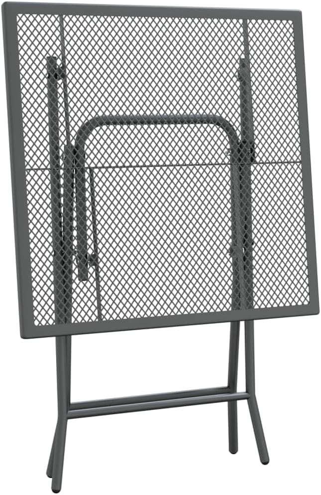 5 Piece Patio Dining Set Expanded Metal Mesh Anthracite | Foldable Design, E-Coating Weather-Proof, Space Saving for Outdoor Use