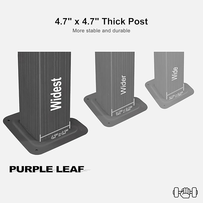 PURPLE LEAF 12' X 28' Hardtop Gazebo with Light Aluminum Gazebo with Galvanized Steel Double Roof for Patio Lawn and Garden Curtains and Netting Included Grey