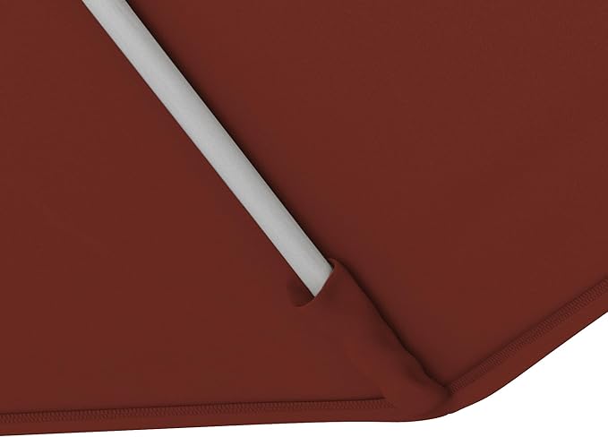 California Umbrella 11Ft Sunbrella Patio Umbrella, Fiberglass Ribs, Hand-Crank, Tilt-Collar, White Frame, Terracotta Fabric