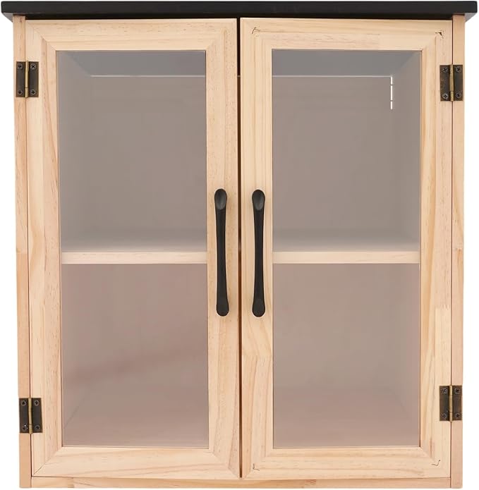 Outdoor Library Book Box, 2-Tier Literature Exchange Kit, 18.5" Tall Outdoor Wood Cabinet for Sharing Books Community Literature, Flyers, Newspapers, Food Art
