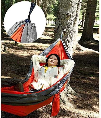 Camping Hammock, Camping Hammock 270 x 140 cm Portable Hammock with Straps and Carabiner, Lightweight Parachute Hammocks Camping Accessories(Blue)