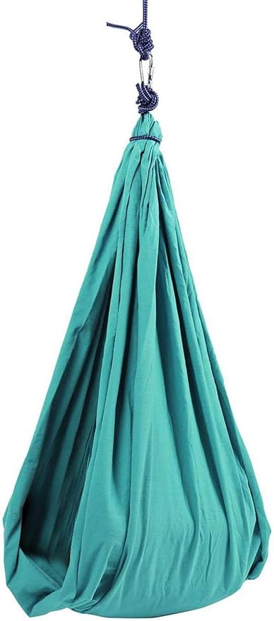Elastic Aerial Yoga Hammock Nylon Hanging Cuddle Swing Seat Therapy Kids Swings for Autism ADHD ADD Indoor Outdoor Children Teens (Color : Green, Size : 150 x 280 cm)
