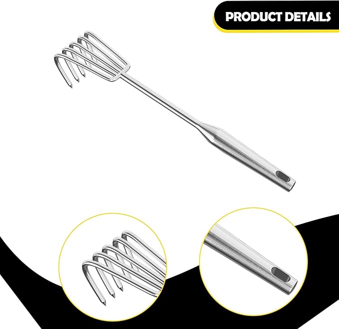 Hand Rake Stainless Steel Heavy Duty Garden Rake Weeding Tool Ergonomic Claw Rake Soil Tiller Portable Planting Rake Suitable for Flower Beds Yard Wor, 5 Tine Long Handle
