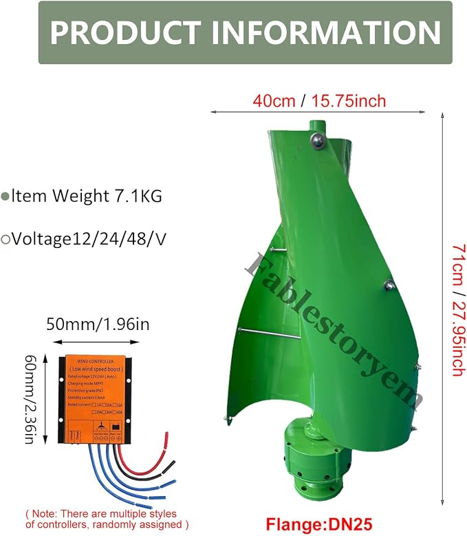 12000W Vertical Wind Power Turbine Generator Kit,12V/24V/48V Portable Maglev Wind Turbine Generator with Charge Controller for Boats Cabins Mobile Homes,B-24V