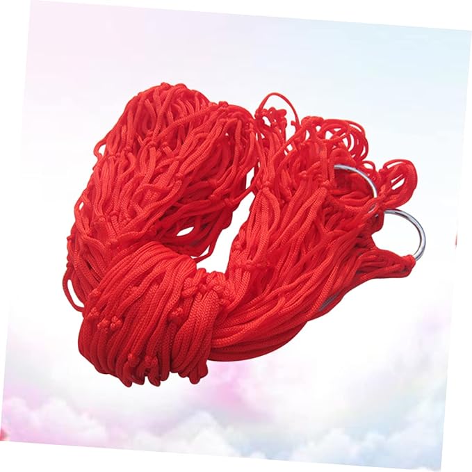 MaGiLL 3pcs Nylon Rope Mesh Hammock Patio Hanging Chair Rope Tree Hammock Rope Hammock Chair Hanging Nap Bed Nylon Mesh Hammock Meshy Rope Hammock Travel Red Outdoor Leisure Hanging Net