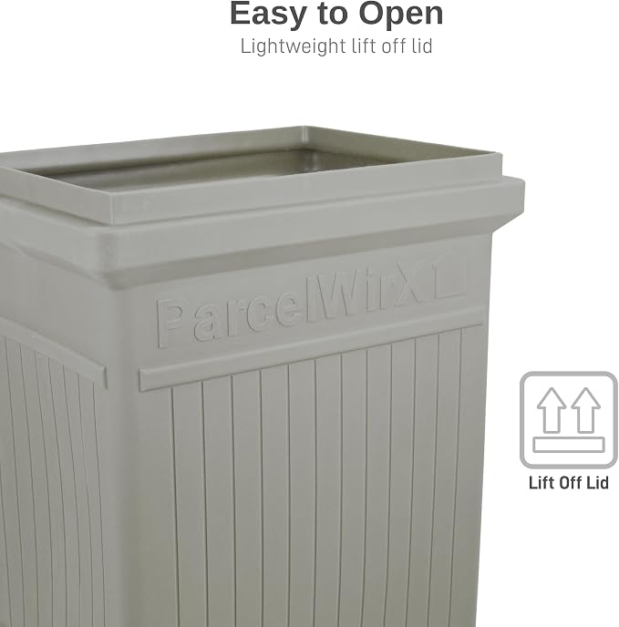 RTS Home Accents ParcelWirx Premium Vertical Storage Cabinet/Lockable Package Delivery Box with Lift Off Lid, Prestige Pewter