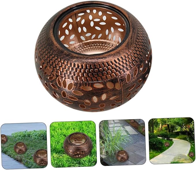 Milisten 1pc Nordic Industrial Metal Decorative Lawn Light Led Hollow Garden Lamp for Outdoor Decor Iron Art Accent for Patios Lawns and Courtyards