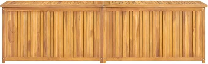 Homgoday Patio Storage Box, Large Outdoor Wooden Storage Deck Box, with Water-Proof Lining, 78.7" x 19.7" x 21.7" Storage Bench Seat, Solid Teak Wood