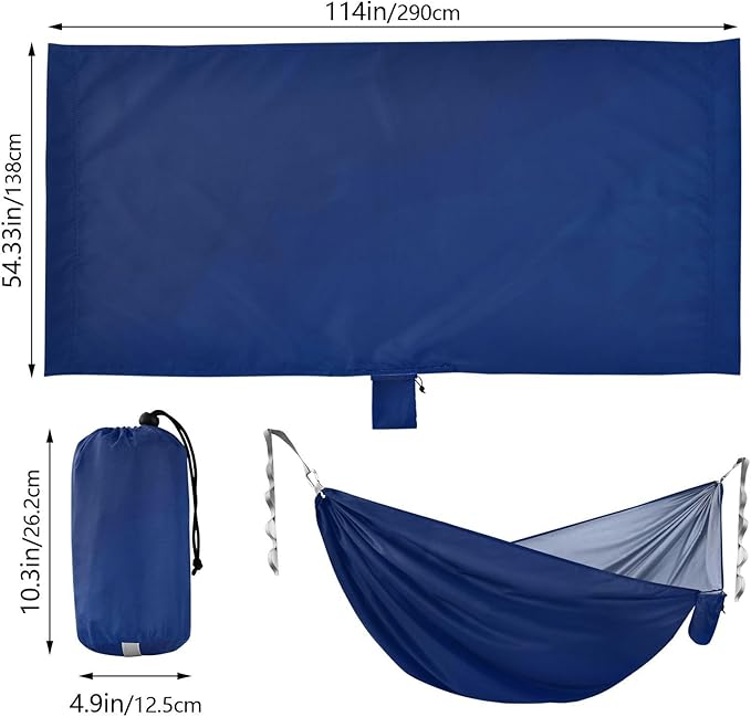Blue Gradient 330lb Capacity Hammocks with Portabl Carry Bag Indoor Hammock for Camping & Hiking Essential Base para hamacas