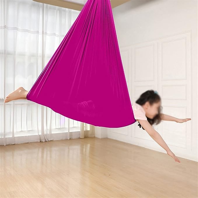 Physical Therapy Swing for Sensory Indoor, Kids and Teens More Special Needs, Cuddle Hammock Autism, ADHD, Aspergers and Integration Snuggle (Color : Rose red, Size : 100x280cm/39x110in)