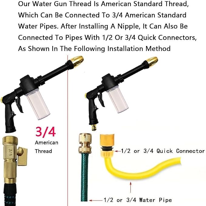 Jet Nozzle Power Washer forGarden, 2026 New Pressure Washer Wand with Jet Nozzle, Pressure Washer Nozzle for Car Washing Patio Garden Outdoor Cleaning