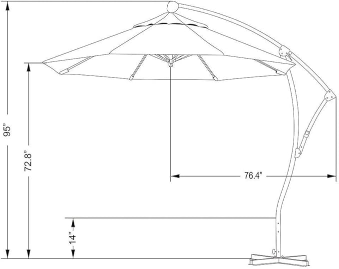 California Umbrella 9-Foot Offset Cantilever Patio Umbrella Infinite Tilt