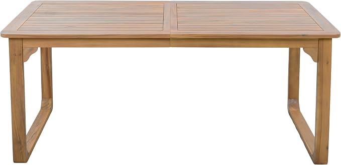 Christopher Knight Home Samma Acacia Wood Outdoor Dining Set for 4, Patio Dining Table Set for 4, Outdoor Dining Table and Sled Base, Dining Chairs with Cushion + Wicker Backrest, Teak+Brown+Cream