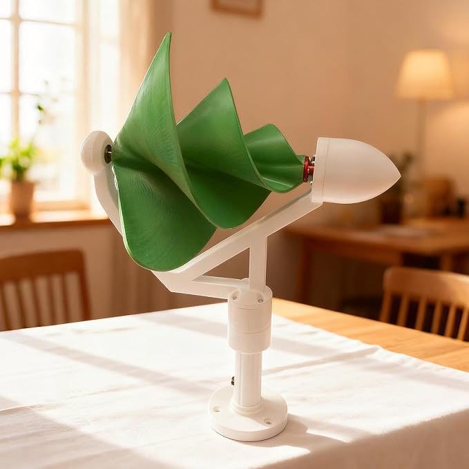 Spiral Wind Generator, Spiral Wind Generator Model, Three-Phase, Brushless, for Outdoor Use, Green