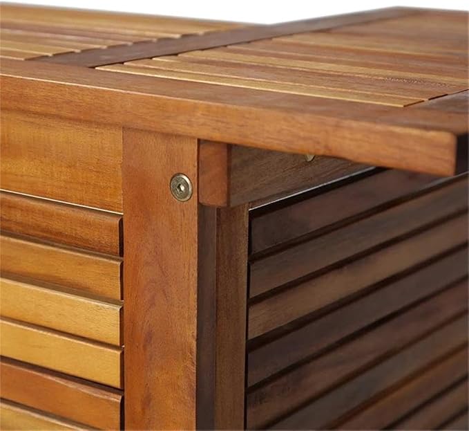 Pemberly Row Solid Acacia Wood Bar Table, 43.3 x 19.7 x 41.3 in, Oiled Brown Finish, Weather-Resistant Indoor/Outdoor Patio Table, Rustic Style for Dining and Entertaining