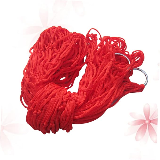 MaGiLL 3pcs Nylon Rope Mesh Hammock Patio Hanging Chair Rope Tree Hammock Rope Hammock Chair Hanging Nap Bed Nylon Mesh Hammock Meshy Rope Hammock Travel Red Outdoor Leisure Hanging Net