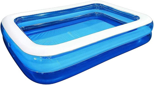 Giant Inflatable Kiddie Pool - Family and Kids Inflatable Rectangular Pool - 10 Feet Long (120" X 72" X 20")
