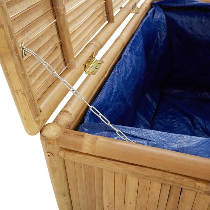 Patio Storage Box Outdoor Storage Cabinet Deck Boxes Outdoor Waterproof Outdoor Storage Bin Outdoor Storage Bench 43.3"x20.5"x21.7" Bamboo