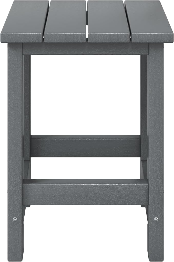 WestinTrends Malibu Kids Outdoor Patio Furniture HDPE Adirondack Square Side Table, Gray